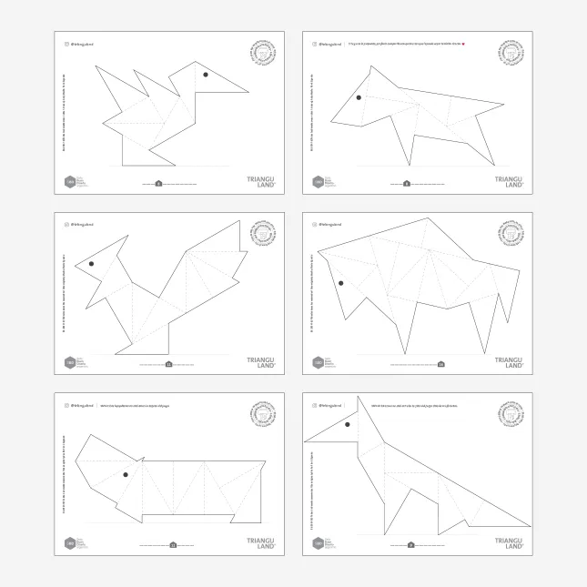 Algunas de las páginas del archivo pdf gratuito con las siluetas para imprimir