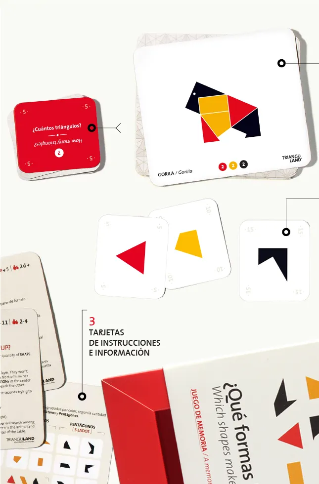 Imagen uno de dos del contenido del juego de memoria "¿Qué formas lo forman?" de Trianguland