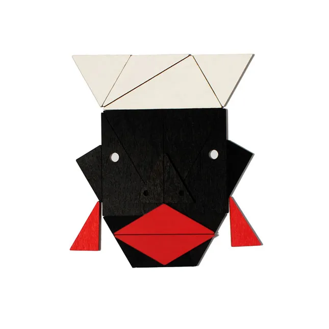 Ejemplo de cara armada con los triángulos del puzzle libre de Trianguland